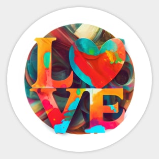 Love is a colorful word Sticker